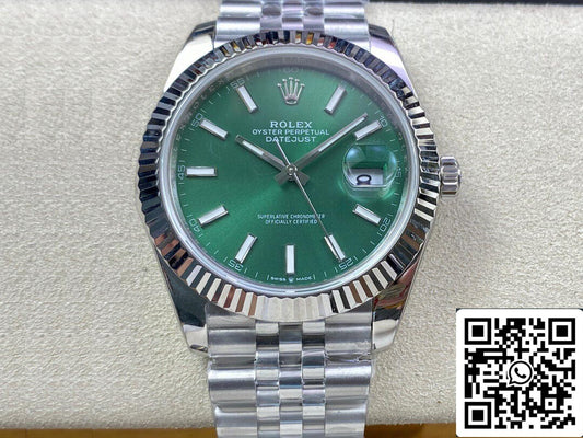 Rolex Datejust M126334-0028 41MM 1:1 Best Edition EW Quadrante verde fabbrica