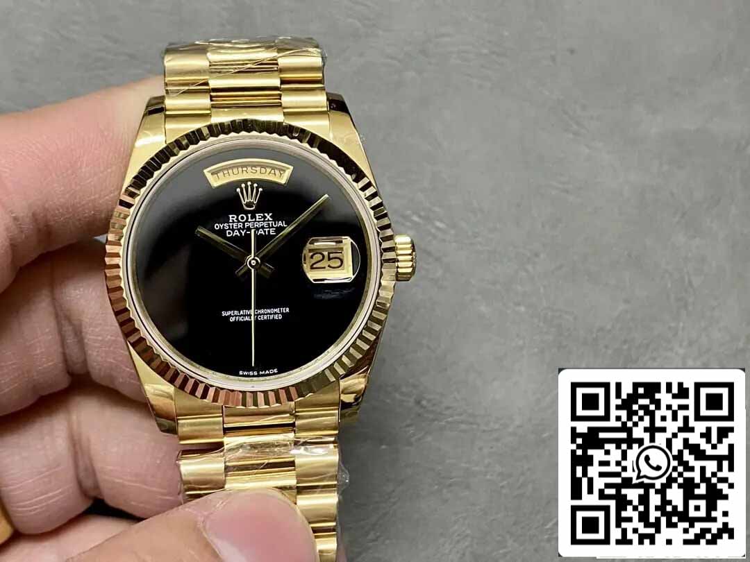 Rolex Day Date 18038 1:1 Mejor edición GM Factory esfera negra