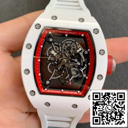 Richard Mille RM055 1: 1 Best Edition KV Factory V2 cinturino in caucciù ceramico