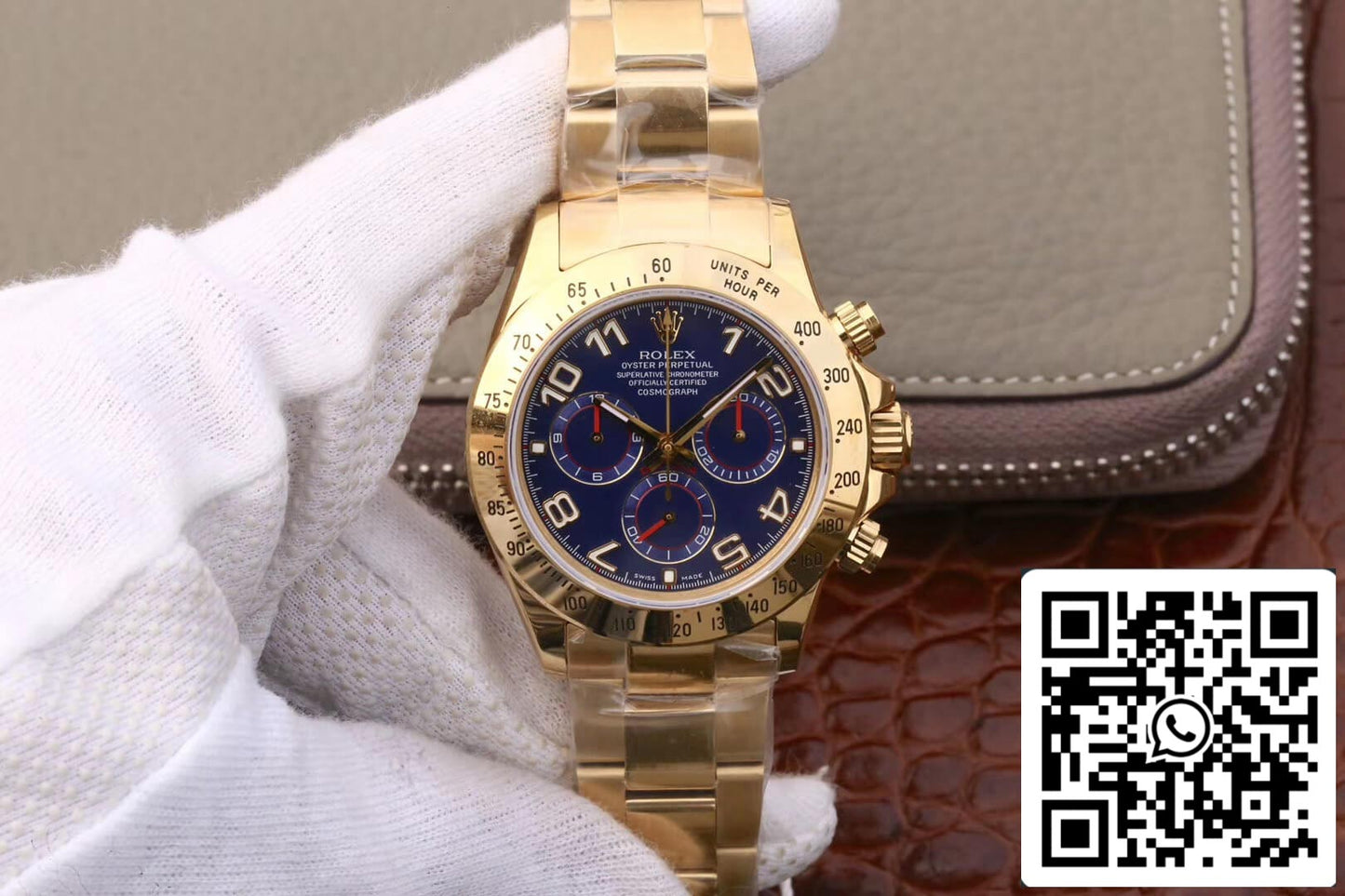 Rolex Daytona Cosmograph 116528 1:1 Best Edition JH Factory quadrante blu in oro giallo