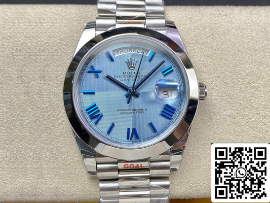 Rolex Day Date M228206-0001 1:1 Mejor edición EW Factory esfera azul