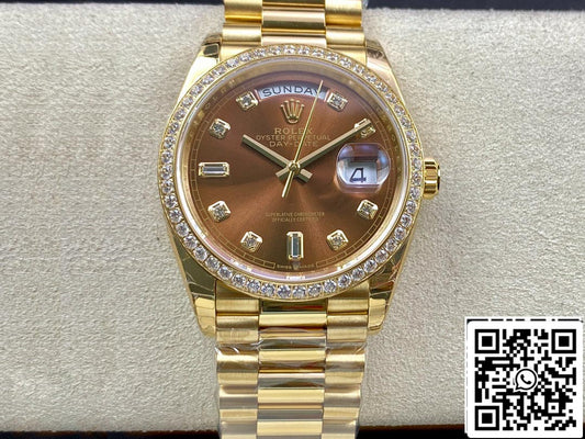 Rolex Day Date M128348RBR-0005 1:1 Mejor Edición EW Factory Oro Amarillo