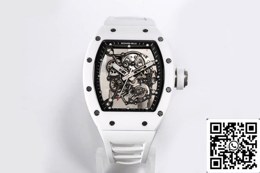 Richard Mille RM-055 1:1 Mejor Edición BBR Factory V2 Caja de Cerámica Blanca