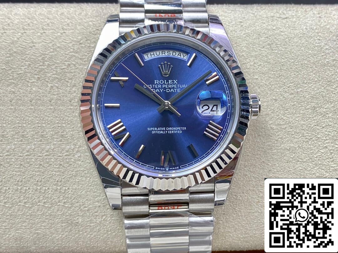 Rolex Day Date M228236-0007 1:1 Mejor edición EW Factory esfera azul