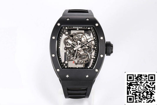 Richard Mille RM-055 1:1 Mejor Edición BBR Factory V2 Caja de Cerámica Negra