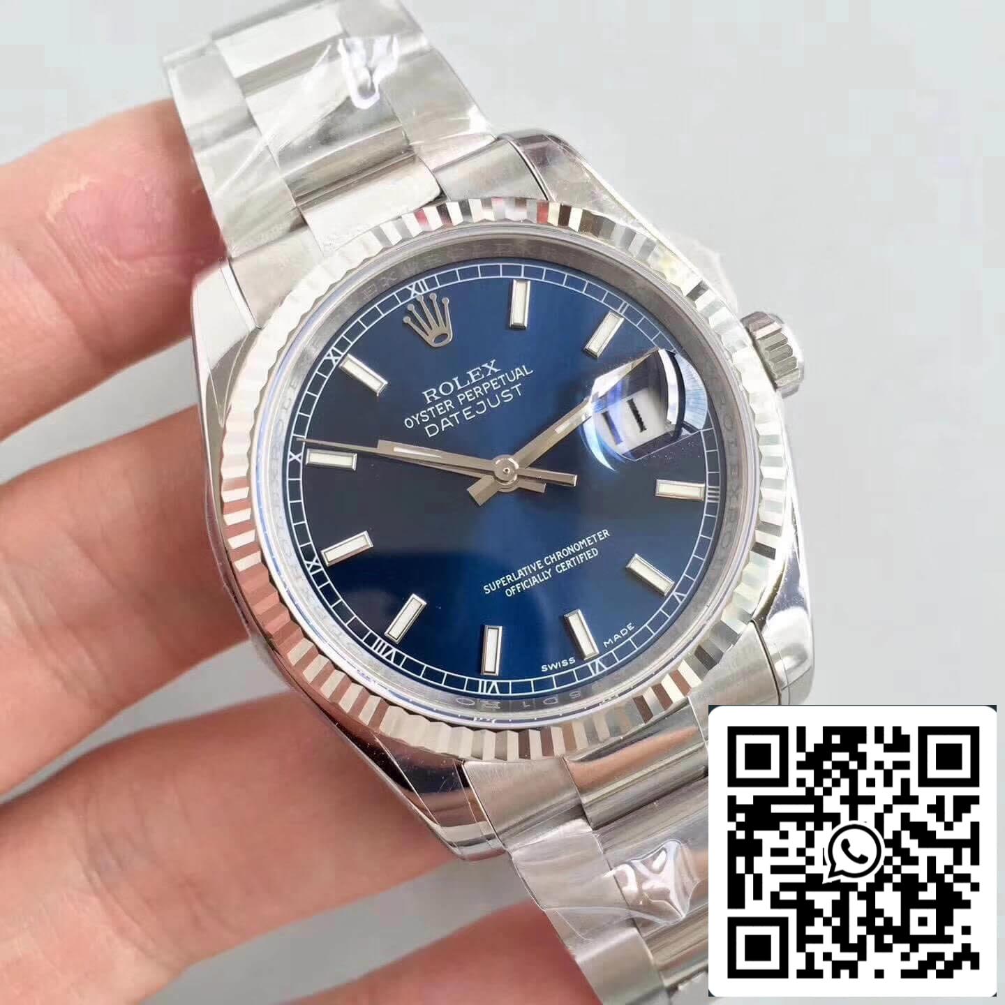 Rolex Datejust 36mm 116234 AR Factory 1:1 Best Edition Swiss ETA3135 Blue Dial Stick Marker