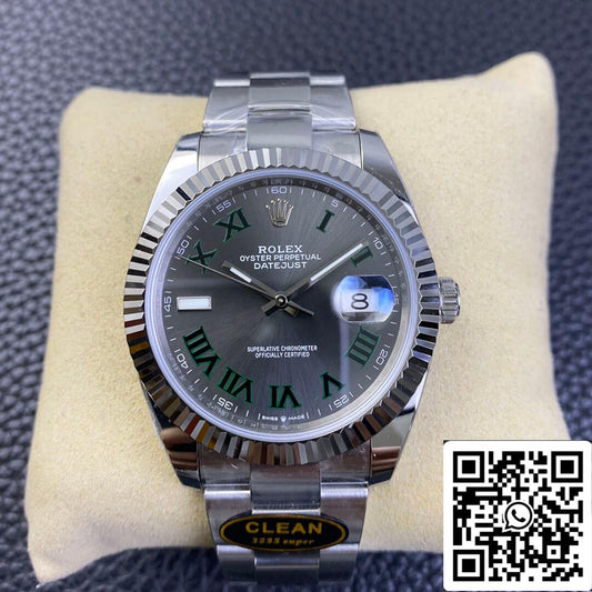 Rolex Datejust M126334-0021 41 mm quadrante Wimbledon fabbrica pulita