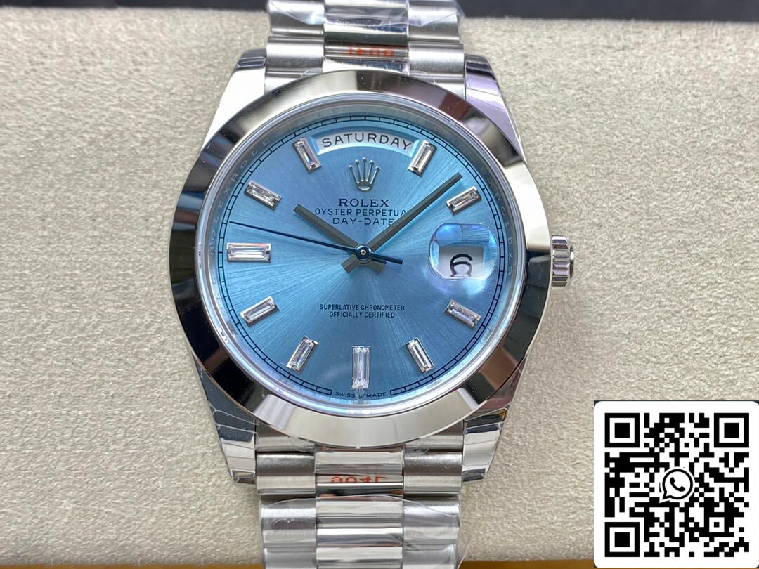 Rolex Day Date 228206 1:1 Mejor Edición EW Factory Esfera Azul Hielo