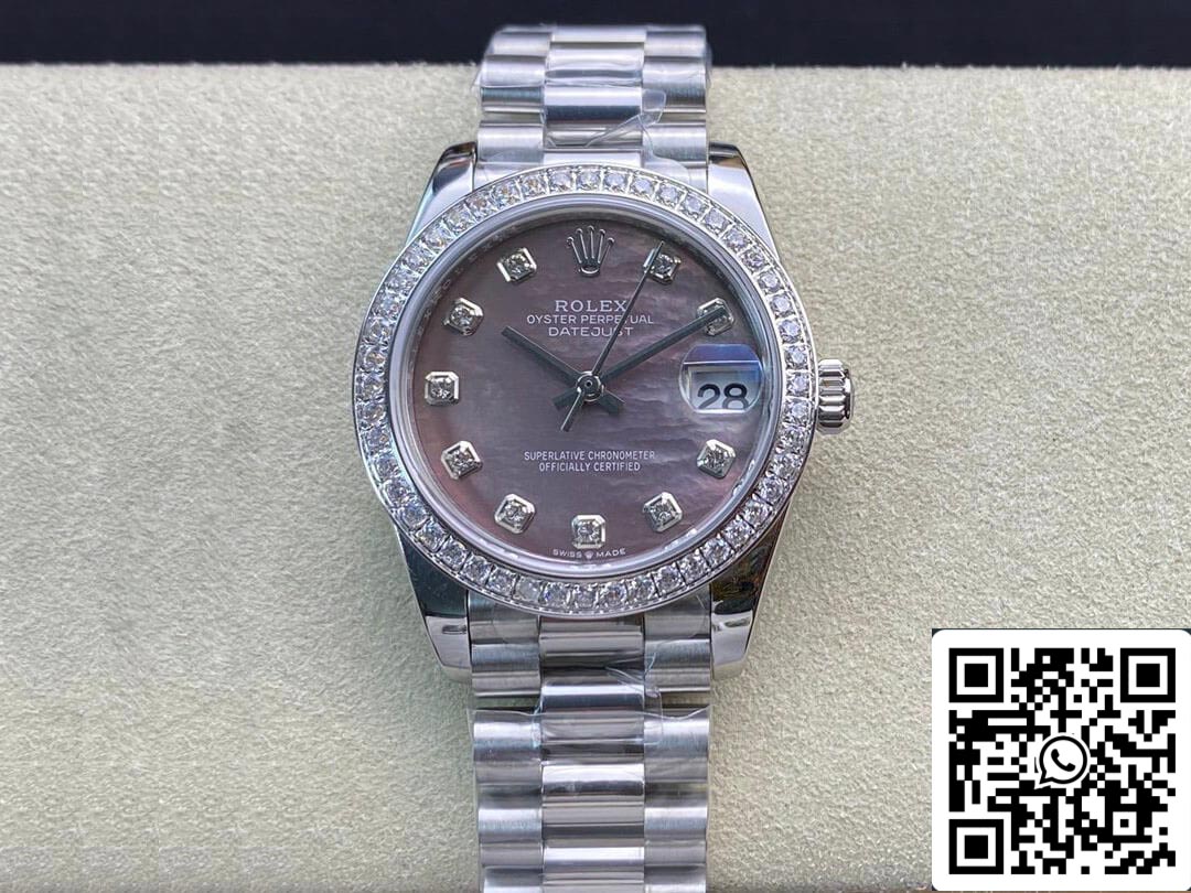 Rolex Datejust M178384-0019 31MM 1:1 Best Edition EW Factory Bisel engastado con diamantes