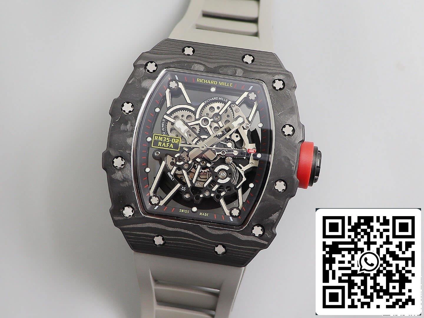 Richard Mille RM035 1:1 Best Edition KV Factory V3 Caja de fibra de carbono negra