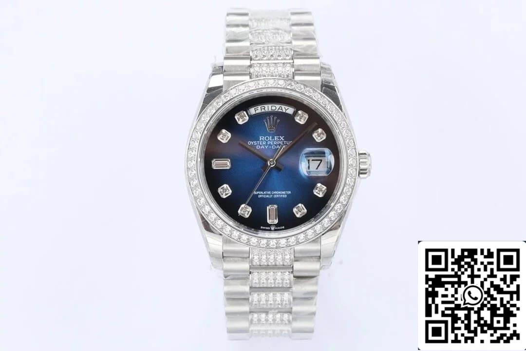 Rolex Day Date M128349RBR-0016 1:1 Mejor edición EW Factory esfera azul