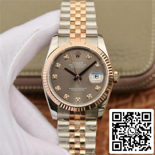 Rolex Datejust 116231 1:1 Mejor edición GM Factory Esfera engastada con diamantes