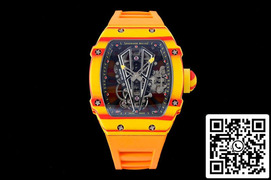 Richard Mille RM27-03 Rafael Nadal Tourbillon 1: 1 Best Edition RM Factory cinturino in caucciù giallo