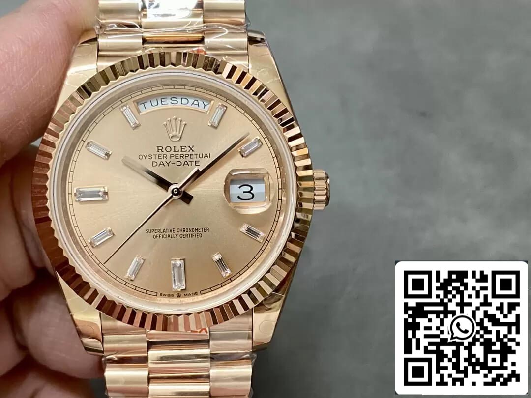 Rolex Day Date M228235-0004 1:1 Best Edition GM Factory Gold Dial V2 Diamond Dial