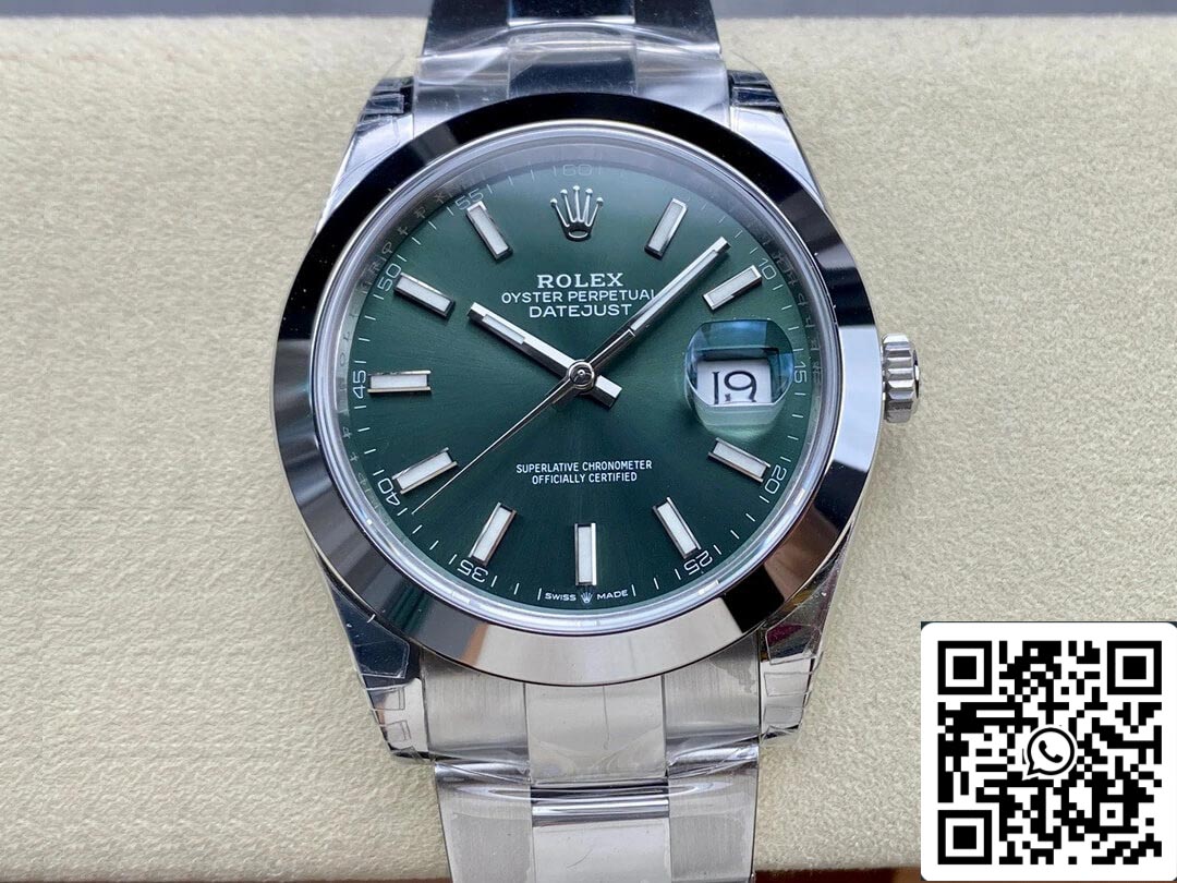 Rolex Datejust M126300-0019 41MM 1:1 Best Edition VS quadrante verde di fabbrica