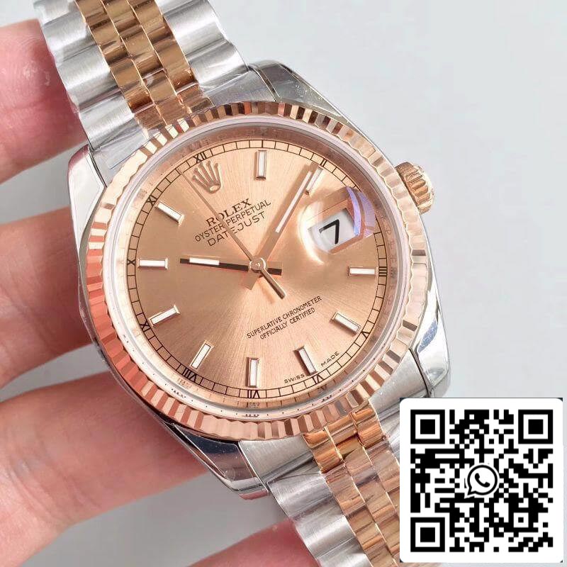 Rolex Datejust 36 mm 116234 AR Relojes mecánicos de fábrica 1:1 Mejor edición Suiza ETA3135 Esfera de oro rosa