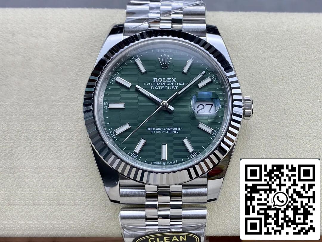 Rolex Datejust 41 Reloj automático para hombre con esfera verde menta 126334-0030 Mejor edición 1:1 CF