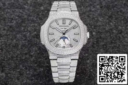 Patek Philippe Nautilus 5726/1A-014 1:1 Mejor edición R8 Factory Gypsophila esfera de diamantes