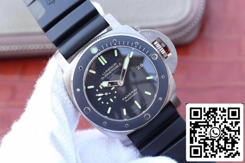 Panerai Luminor Sumergible PAM389 VS fábrica 1:1 Mejor Edición Swiss ETA P9000 Correa de Caucho Negra