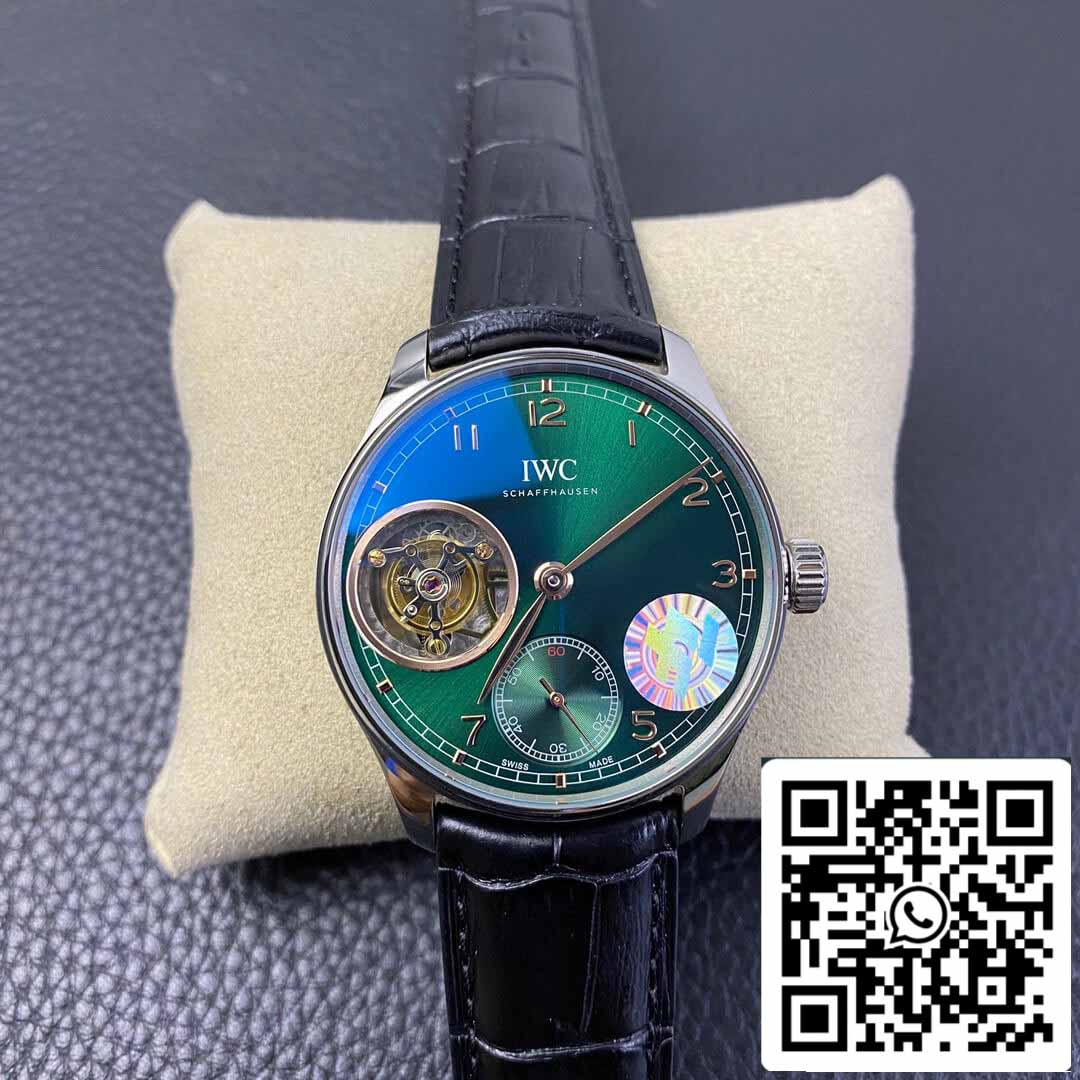 IWC Portoghese Tourbillon 1:1 Best Edition ZF Factory Quadrante Verde