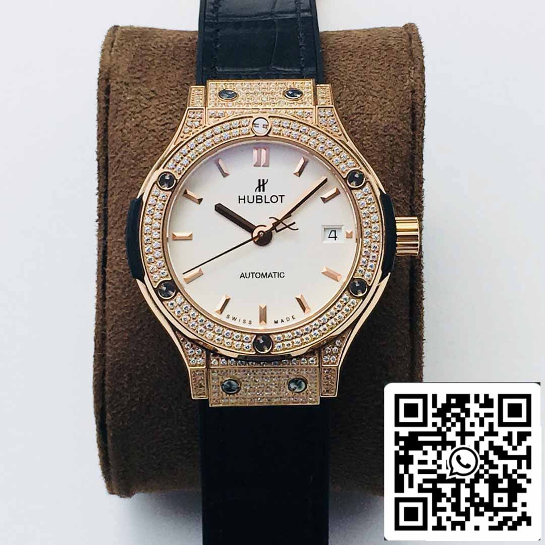 Hublot Classic Fusion 38MM 1:1 Mejor Edición HB Factory Diamante Esfera Blanca