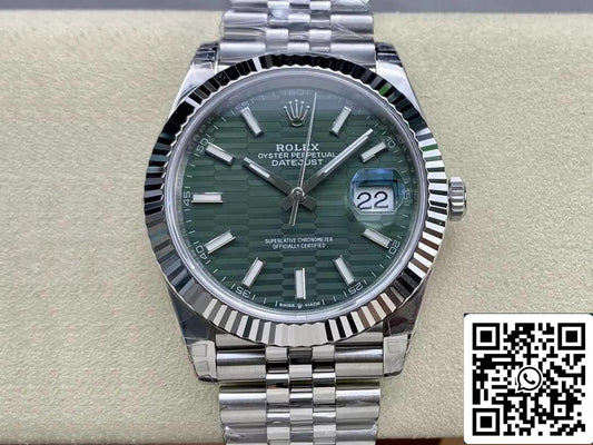 Rolex Datejust M126334-0030 41MM 1:1 Best Edition VS quadrante verde di fabbrica