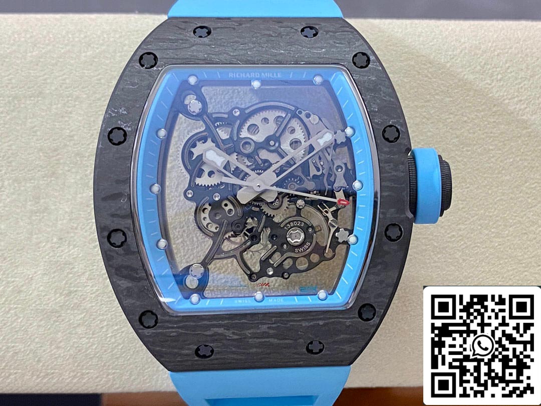 Richard Mille RM-055 1:1 Mejor Edición BBR Factory Correa Azul