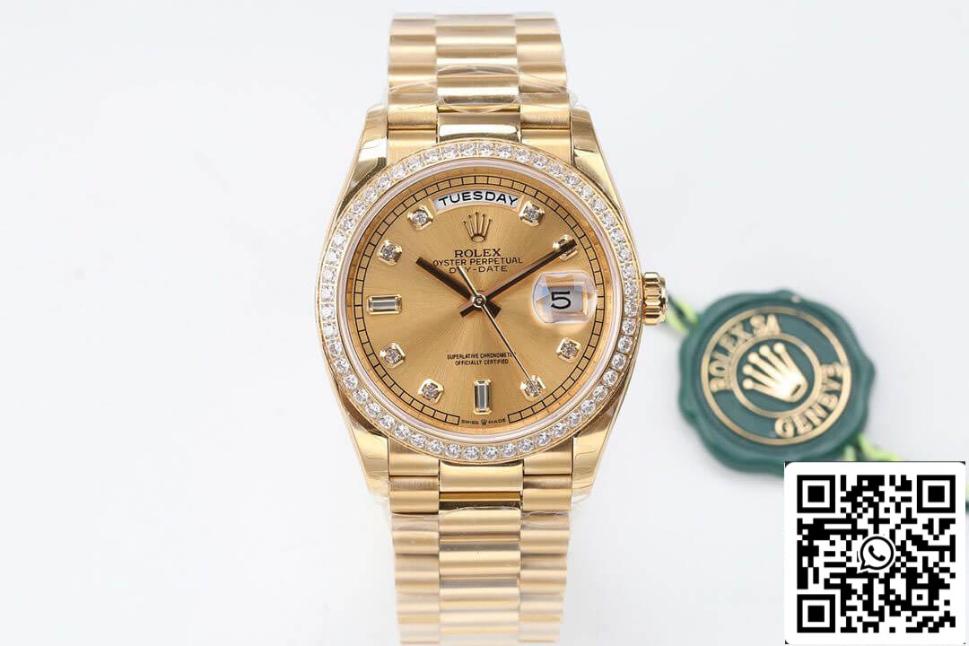 Rolex Day Date M128348RBR-0008 1:1 Best Edition EW Factory Quadrante con diamanti