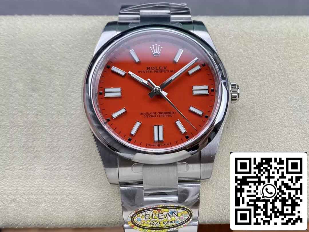 Rolex Oyster Perpetual M124300-0007 41MM 1:1 Best Edition Clean Factory quadrante rosso corallo