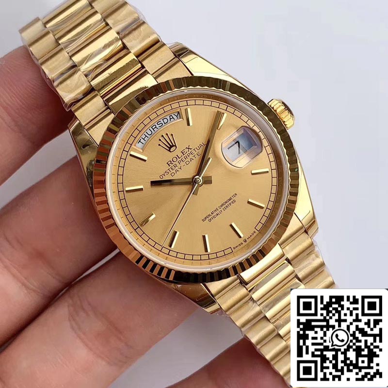 Rolex Day Date M128238-0045 1:1 Best Edition EW Factory Quadrante champagne svizzero ETA3255