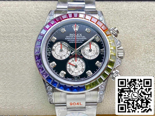 Rolex Daytona Cosmograph 116599 RBOW 1:1 Best Edition JH Factory quadrante nero