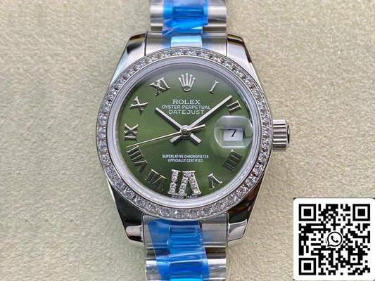 Rolex Datejust 28MM 1:1 Mejor edición BP Factory con esfera verde engastada con diamantes