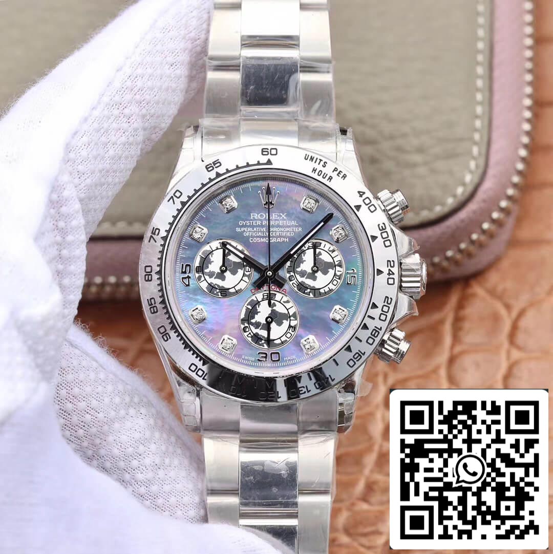 Rolex Daytona Cosmograph 116509-0064 1:1 Best Edition JH Factory quadrante Fritillaria in oro bianco 18 carati