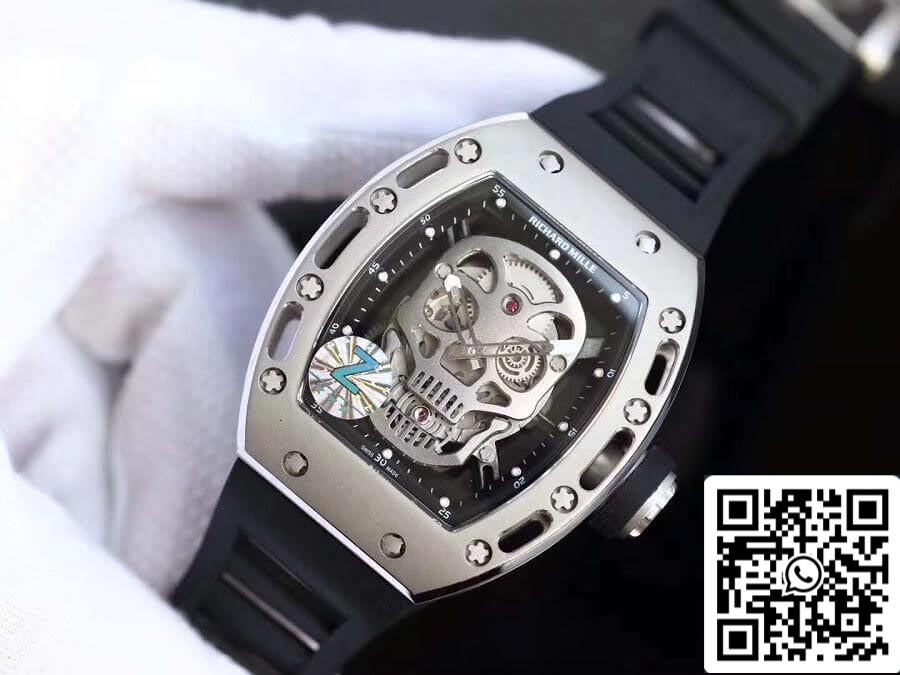 Richard Mille RM052 Z Factory 1:1 Mejor Edición Suizo ETA6T51 Esfera Negra con Calavera