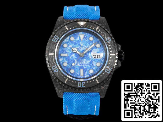 Rolex Sea-Dweller 1:1 Mejor Edición Diw Factory Fibra de Carbono Esfera Azul