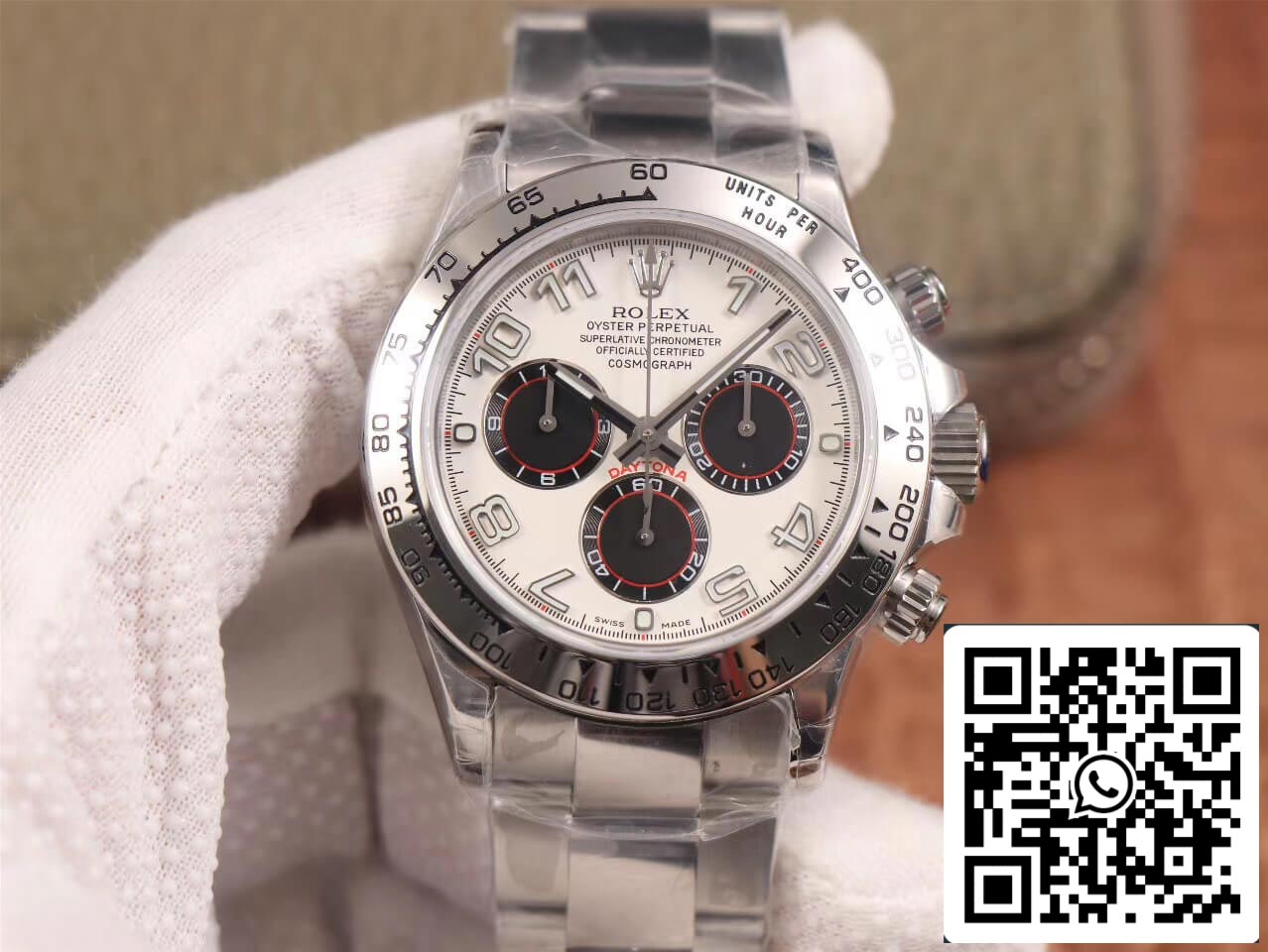 Rolex Daytona Cosmograph 116509 1:1 Migliore edizione JH Factory Oro bianco 18 carati