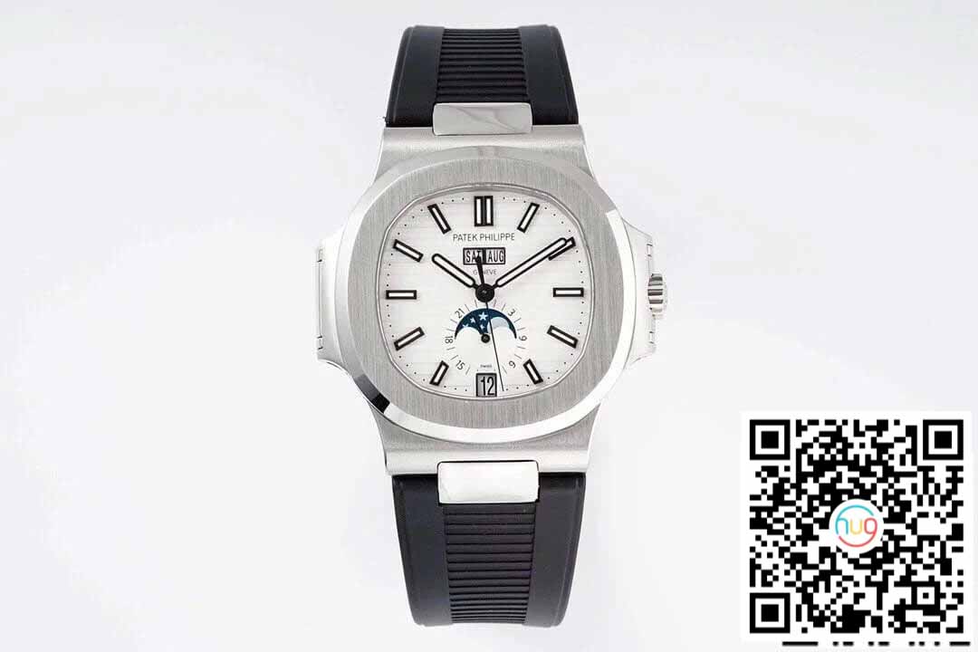 Patek Philippe Nautilus 5726/1A-010 1:1 Mejor edición PPF Factory Correa de caucho negra