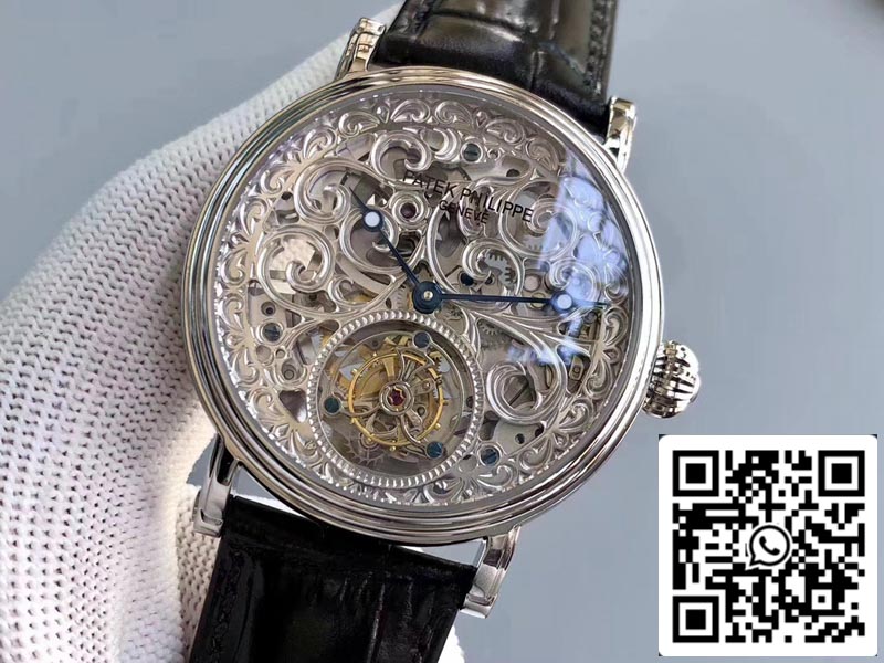 Patek Philippe Tourbillon P83000 1:1 Best Edition quadrante argento Tourbillon svizzero