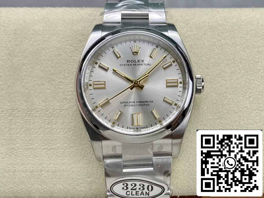 Rolex Oyster Perpetual M126000-0001 36MM 1:1 Best Edition Quadrante argento fabbrica pulita