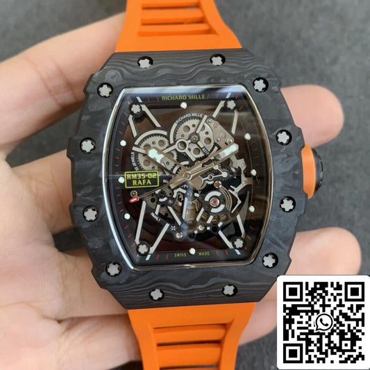 Richard Mille RM35-02 1:1 Mejor Edición KV Factory V3 Correa Naranja