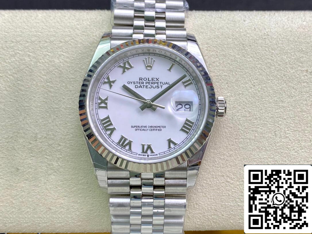 Rolex Datejust M126234-0025 1:1 Mejor edición EW Factory esfera blanca