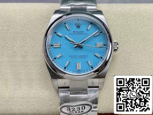 Rolex Oyster Perpetual M126000-0006 36MM 1:1 Mejor Edición Clean Factory Esfera Azul Turquesa