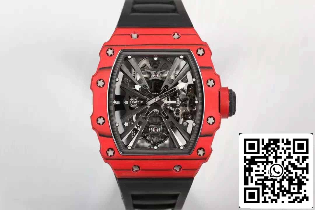 Richard Mille RM12-01 Tourbillon 1:1 Mejor edición RM Factory Caja roja Correa de caucho negra