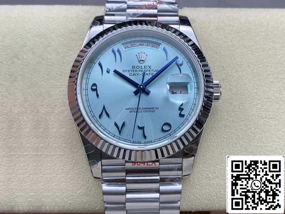 Rolex Day Date M228236 1:1 Best Edition GM Factory V2 Quadrante blu mediorientale