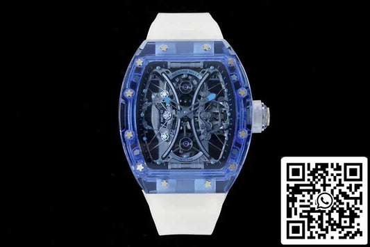 Richard Mille RM053-02 Tourbillon 1: 1 Best Edition RM Factory Blu Custodia trasparente