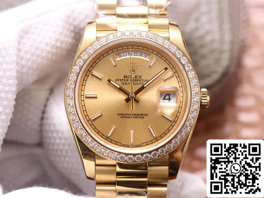 Rolex Day Date M228348RBR-0008 1:1 Mejor edición EW Factory Oro amarillo de 18 quilates