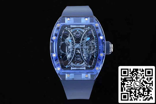 Richard Mille RM053-02 Tourbillon 1:1 Mejor edición RM Factory esfera esqueleto azul