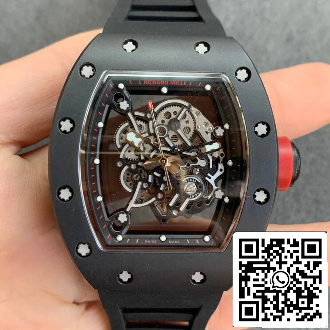 Richard Mille RM055 1:1 Best Edition KV Factory V2 Ceramic Black Strap