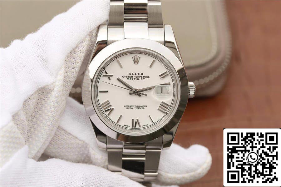 Rolex Datejust 41MM 1:1 Mejor edición EW Factory esfera blanca