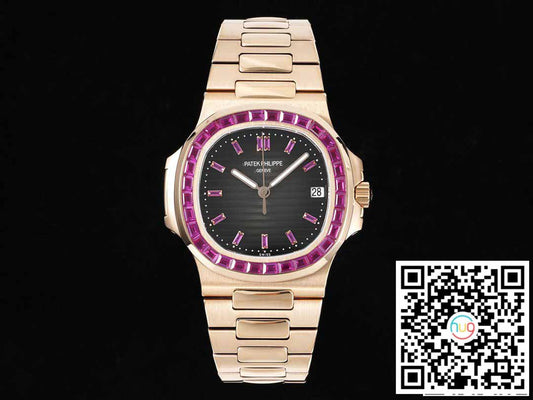 Patek Philippe Nautilus 5711 1:1 Best Edition GR Factory Lunetta in oro rosa con diamanti